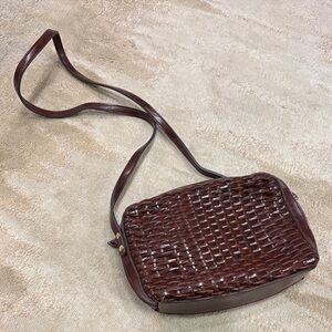 Brown leather Woven Crossbody Bag